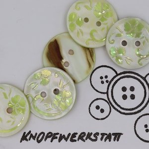 5 mother-of-pearl buttons 23 mm or 25 mm, buttons, traditional buttons, buttons, craft button, mother of pearl, mother-of-pearl buttons, flower, natural material