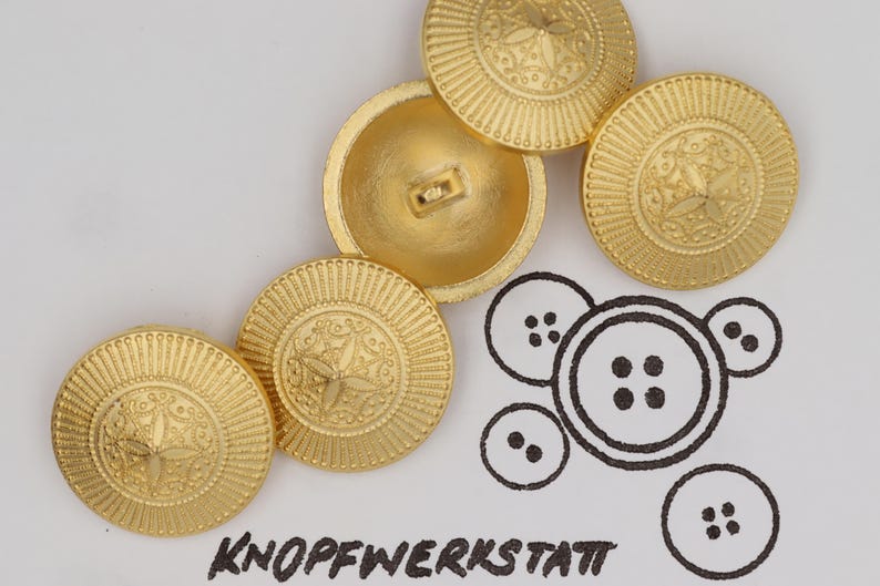 5 Metal Buttons 20, 25 Mm, Buttons, Traditional Buttons, Buttons