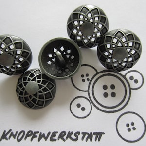 6 metal buttons 20 mm, buttons, traditional buttons, openwork button, metal button, jacket button, silver-blackened, dirndl button, shank button