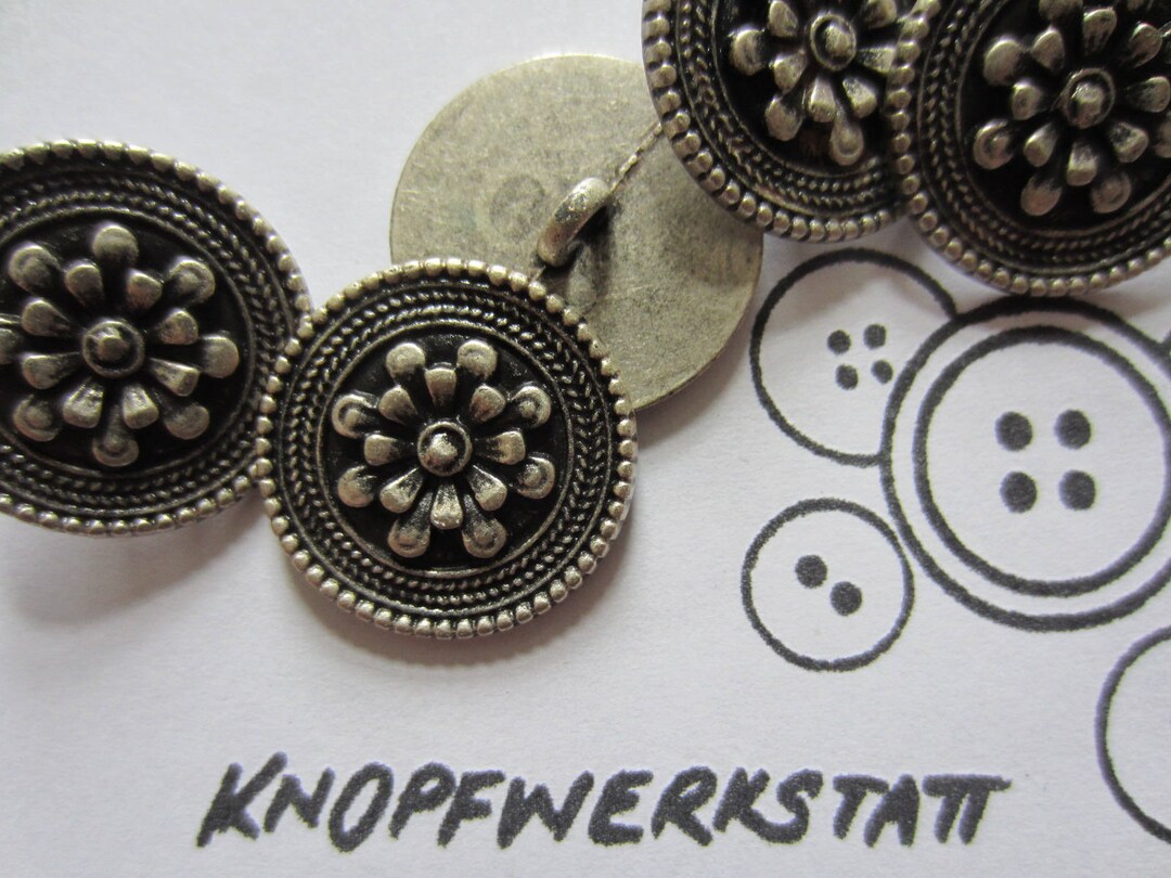 5 Metal Buttons 18 Mm Buttons, Traditional Buttons, Button, Buttons ...