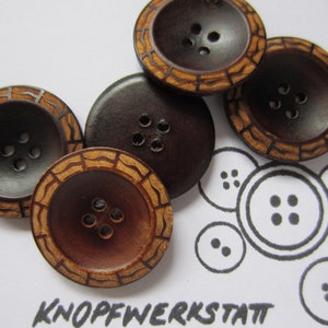 5 wooden buttons 23, 28 mm, buttons, wooden buttons, button, buttons, sewing button, wooden button, traditional buttons, natural material, 4 hole button, jacket