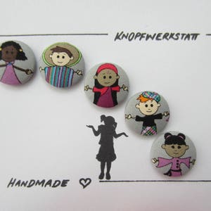 5 fabric buttons CHILDREN 23 mm or 25 mm, buttons, children&#39;s buttons, fabric buttons, button, sewing button, craft button, children&#39;s clothing, colorful