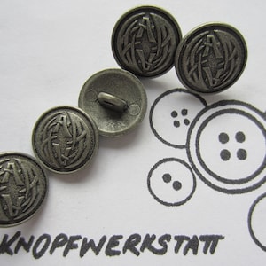 5 metal buttons 15 mm buttons, traditional buttons, button, buttons, shank button, initial button, metal button, blouse button, old silver, antique style