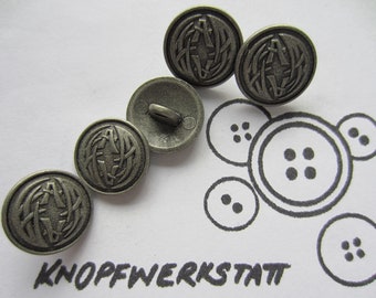 5 metal buttons 15 mm buttons, traditional buttons, button, buttons, shank button, initial button, metal button, blouse button, old silver, antique style