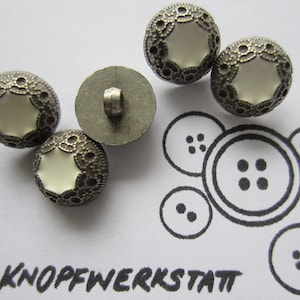5 plastic buttons, 12 mm or 16 mm, synthetic buttons, traditional buttons, shirt button, blouse button, children&#39;s button, silver-white, shank button