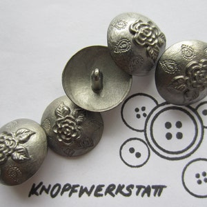 5 metal buttons 18 or 23 mm, buttons, traditional buttons, buttons, dirndl button, hemisphere, metal button, rose, rose button, shank button