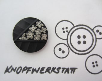 1 Glasknopf 23mm, Buttons, Trachtenknöpfe, Tasten, Schaltflächen, Knöpfe, Sewing Button, Craft Button, Glasknopf, Glasknöpfe, Blume, flower