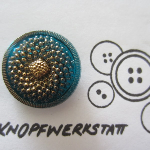 1 Glasknopf 27mm, Buttons, Trachtenknöpfe, Tasten, Schaltflächen, Knöpfe, Sewing Button, Craft Button, Glasknopf, Glasknöpfe, Blume, flower