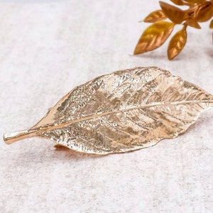 Gold Leaf Barrette Pin, Sliver Leaf Hair Clip, Modern Leaf Hair Accessory,  Nature Forest Woodland Romantic Wedding Everyday Gift for Her