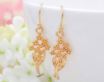 Gold Blooming Floral Earrings – Maze Handmade