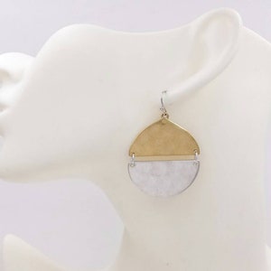 Drop Earrings Hammered Earrings Vintage Style Two Tone Satin - Etsy