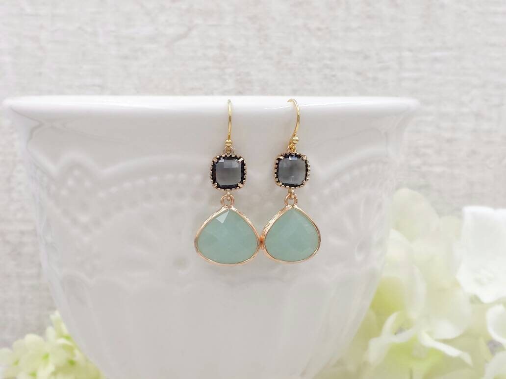 Vanessa Silver Charcoal Gray Ombré Earrings main image 1