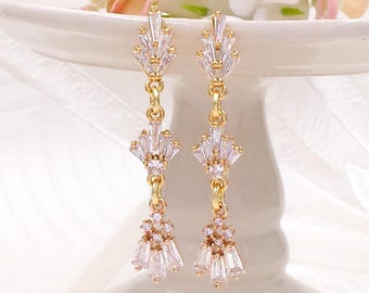 Art Deco Kristallohrringe - 1920 Vintage Gatsby-Stil