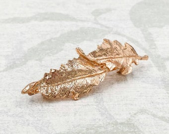 Gold Leaf Barrette Pin Silver Leaf Hair Clip Modern Leaf Hair Accessory Nature Forest Woodland Romantic Wedding Everyday Gift for Her