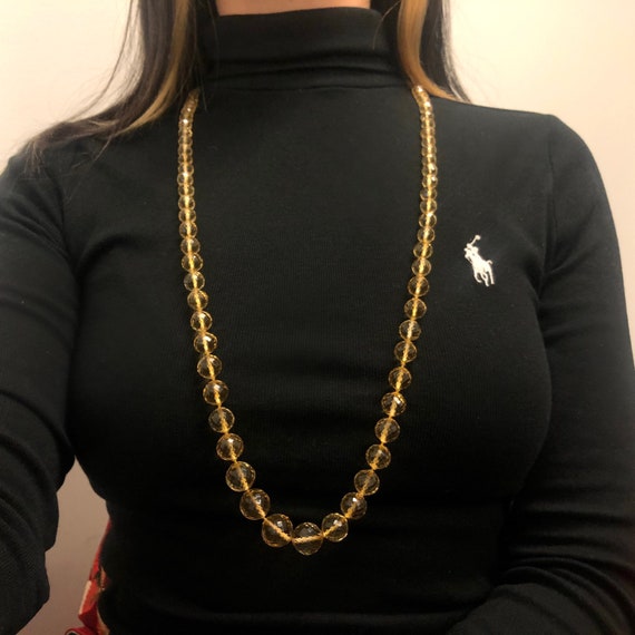 Antique Victorian Graduated Fine Citrine Bead Neck