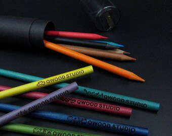 12 Personalized colored pencils, customized colored pencils