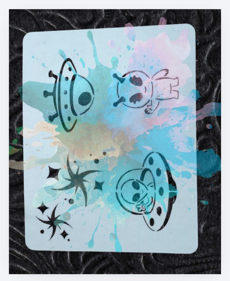 Space Alien Face Painting Stencils | Reusable Stencil Set | UFO Planet ...
