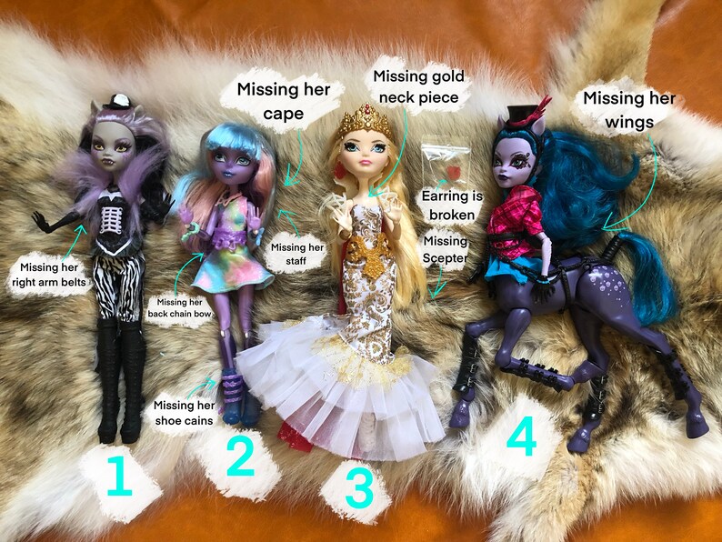 Monster High and Ever After High Dolls, Fully and Partially Clothed for OOAK Customizing 