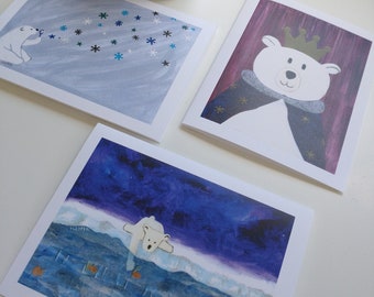 Cartes de vœux des Fêtes de l’ours polaire