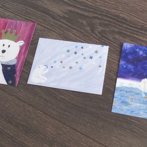 Ensemble de cartes postales ours polaires / Ours polaires d’hiver