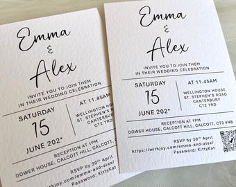 Modern Wedding Invitation Sample: Hammered Texture, Free Guest Printing
