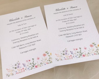 Wedding Invitation Sample: Floral Design, Free Guest Printing