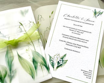 Lily of the Valley Vellum Cover Invites