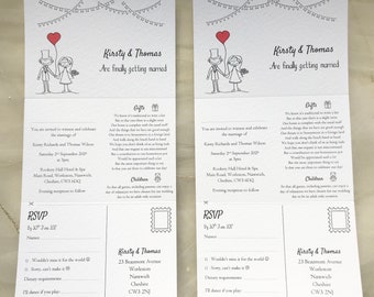 Concertina Wedding Invitations - SAMPLE