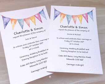 Wedding Invitation Sample: A6 Hammered Card with Envelopes