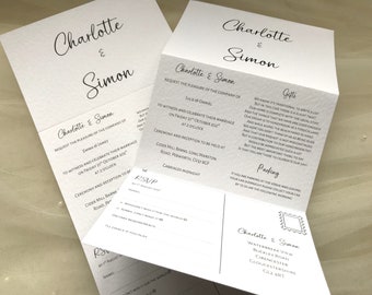 Elegant Concertina Wedding Invitations - SAMPLE
