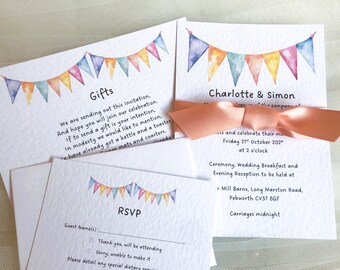 Wedding Invitation Sample Bundle: Ribbon & RSVP Card