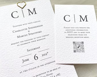 Wedding Invitation Sample: Invitation and QR Code Card