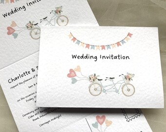 Tandem Bike Concertina Wedding Invitation - SAMPLE