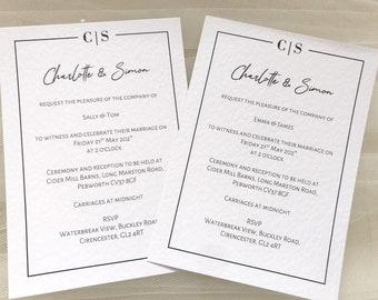 Minimalist Wedding Invitation Sample: Hammered Textured Card