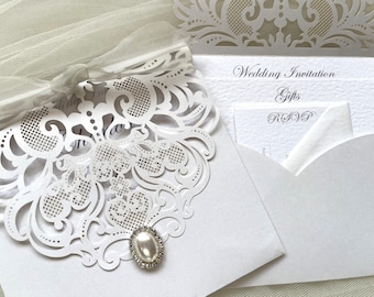 Laser Cut Wallet Wedding Invites -SAMPLE