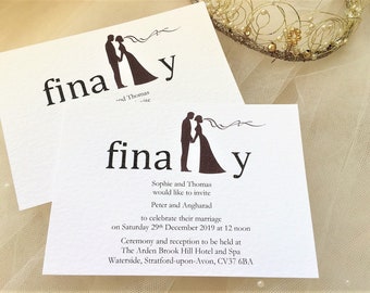 Hammered Wedding Invitation Sample: A6 Textured Card