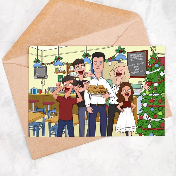 Custom Family Christmas Cards With Dog Etsy
