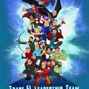 Superhelden Zakelijke kerstkaarten, aangepaste bedrijfskerstkaart, wenskaarten voor kleine bedrijven, gepersonaliseerde digitale poster
