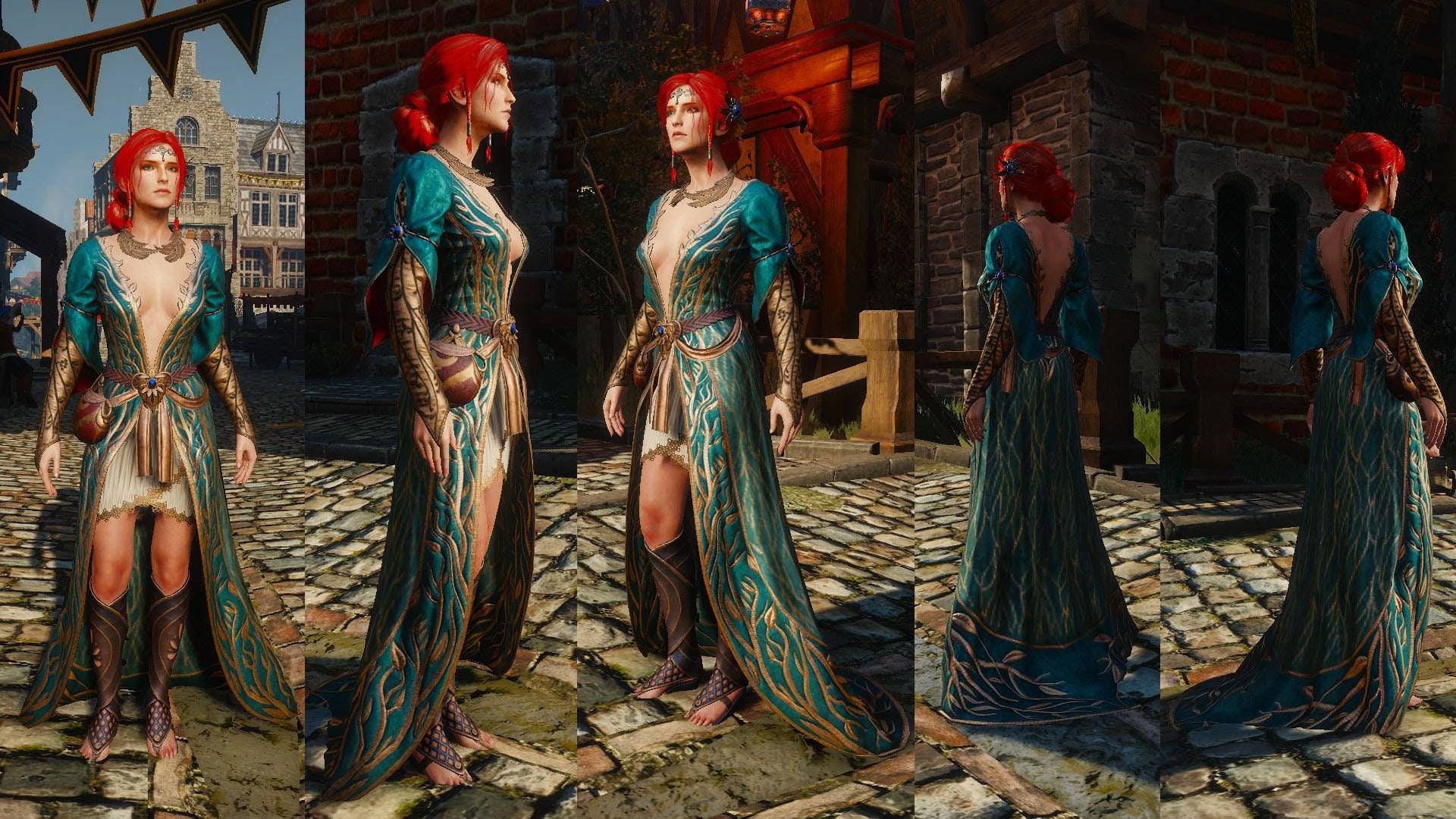 Triss Merigold alternative look Triss DLC Outfit robe verte | Etsy