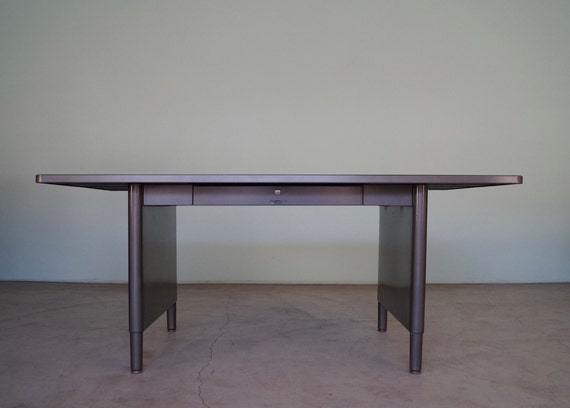 Lovely 1950 S Mid Century Modern Industrial Tanker Desk Etsy