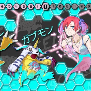 Digimon Playmat - Nokia Agumon Gabumon - Taille standard (24x14) - * TÉLÉCHARGEMENT NUMÉRIQUE *