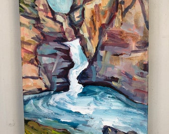 Original Landscape Painting - 8x10 inch - Johnston Canyon - Banff - From here