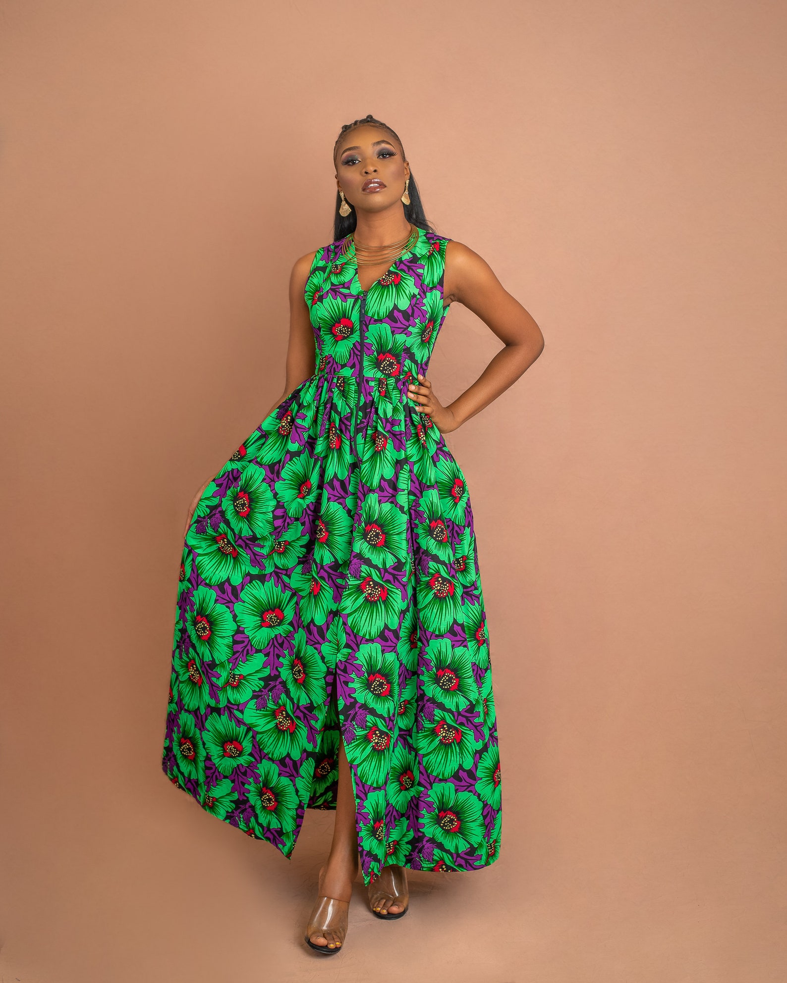 ankara long gathers gown styles