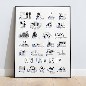 Duke University Alphabet Print