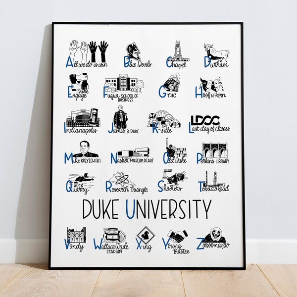 Duke University Alphabet Print