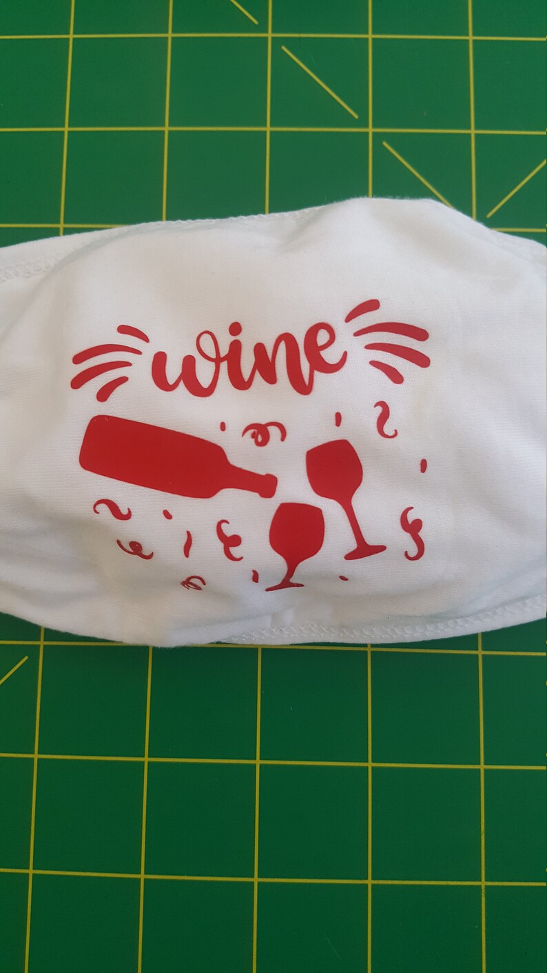 Face Mask Wine Drinking Theme Cloth Masks Etsy
