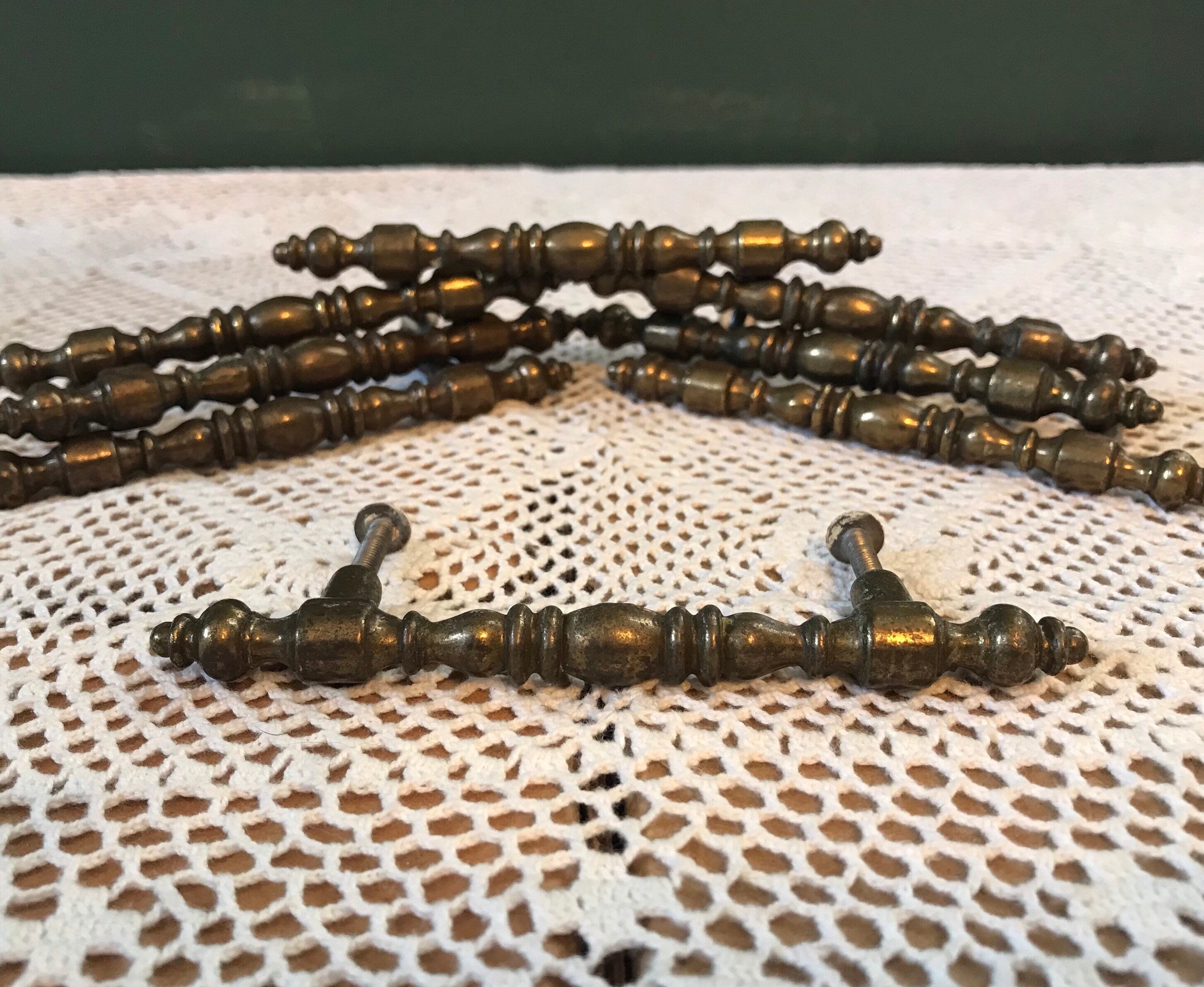Vintage Brass Furniture Pulls Furniture Handles Set of 8 Etsy