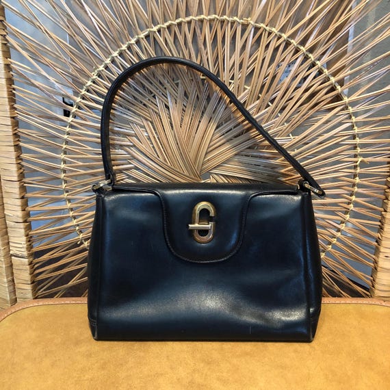 50s Gucci Purse Vintage Gucci Purse Black Leather Gucci Bag Etsy Canada