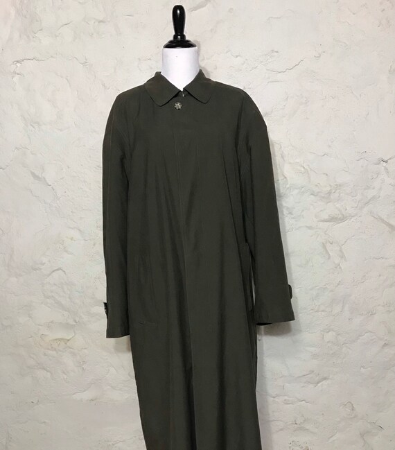Long Hunter Green Trench Coat, Mens Coat, Sanyo Br