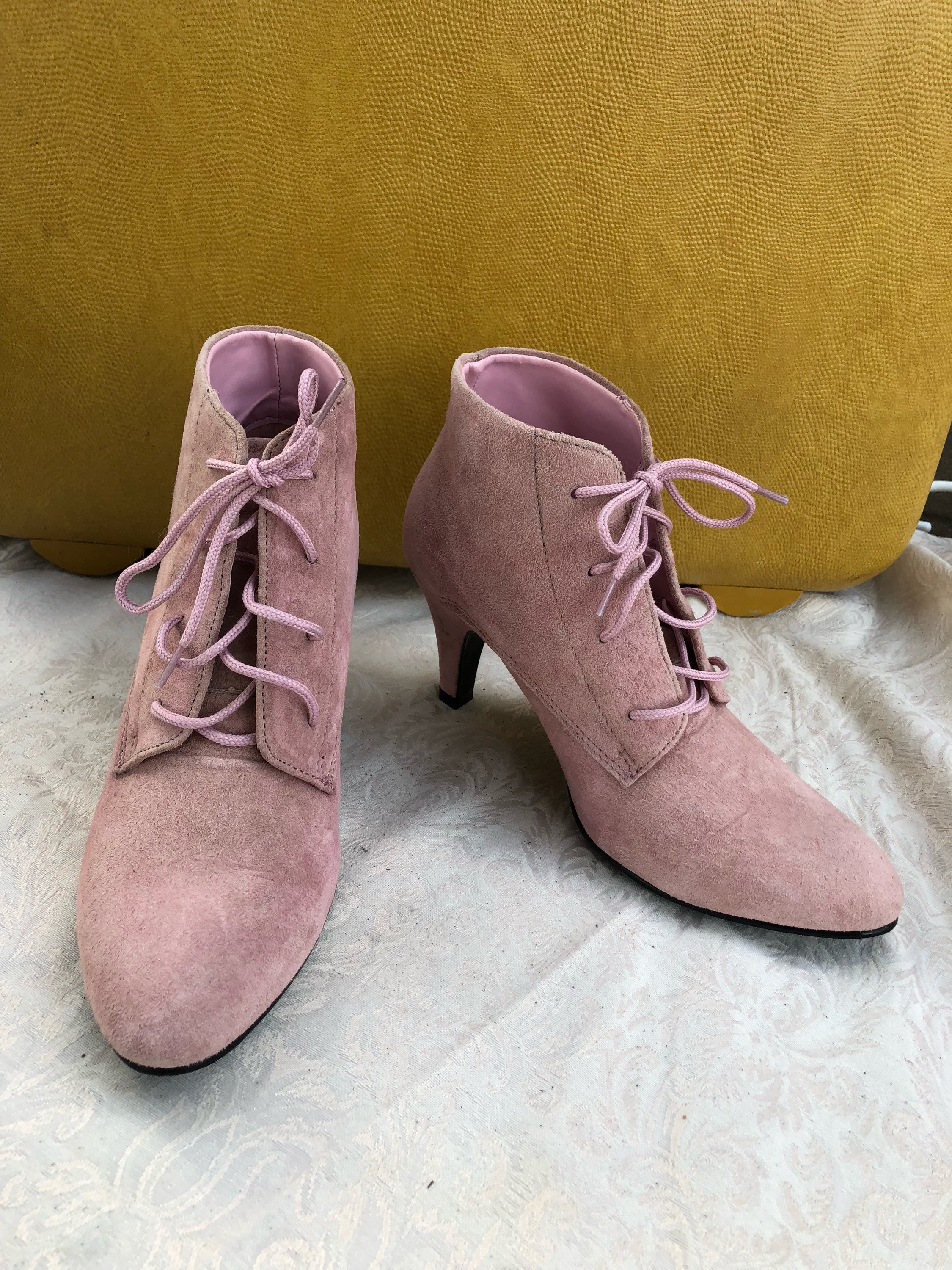 bottine rose poudré